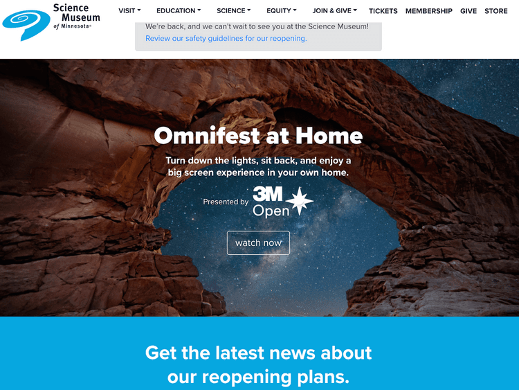 Screenshot of Science Museum of Minnesota